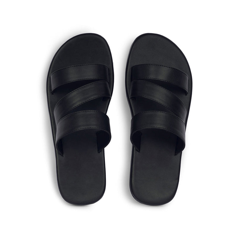 Adi Crossover Vegan Leather Black Slides Men Thrift Edit