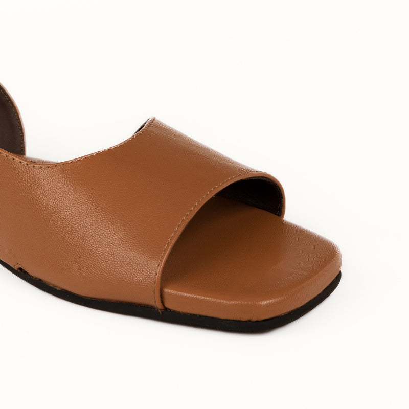 Seashell Slingback Vegan Leather Tan Women Sandals