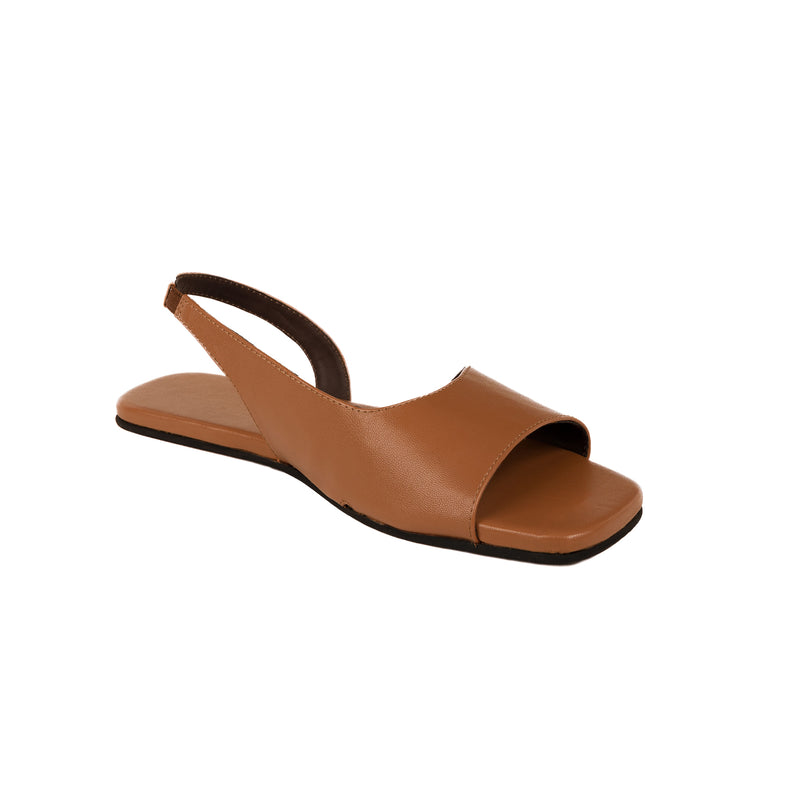 Seashell Slingback Vegan Leather Tan Women Sandals