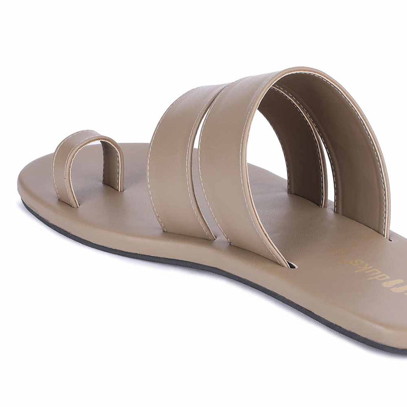 Uri Toe-Ring Vegan Leather Slides